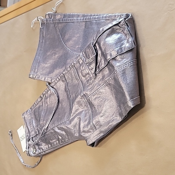 iToo Size S Silver Metallic Cargo Pants / Jeans, NEW with Tag! - Picture 7 of 16